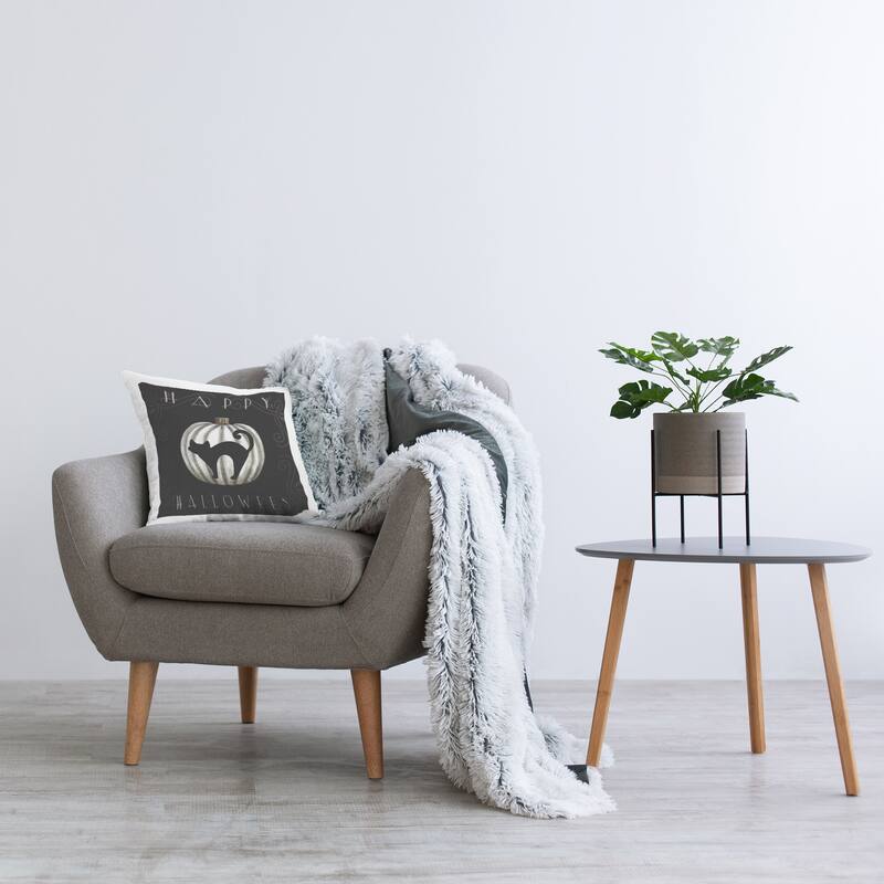 Stupell Happy Halloween Cat & Pumpkin Decorative Printed Throw Pillow Design by Elizabeth Tyndall