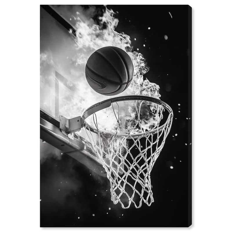 Scorch Some Hoops Canvas by Art Remedy, Gallery Wrapped - 36" x 54"