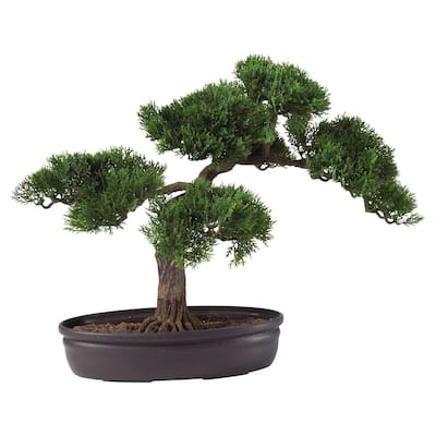 Silk Bonsai Tree - 16 Inch Artificial Plant with Exposed Roots - Home Decor Accent & Peaceful Gift - 1.33ft.