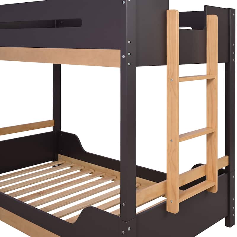 Furniture of America Zyric Purple Mauve Solid Wood Twin over Twin Low Profile Bunk Bed