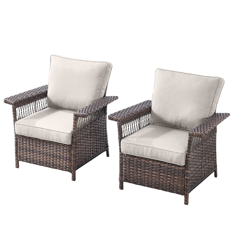 Gymojoy Outdoor Sofa, Club Chairs, Coffee Table and Ottomans Set of 7