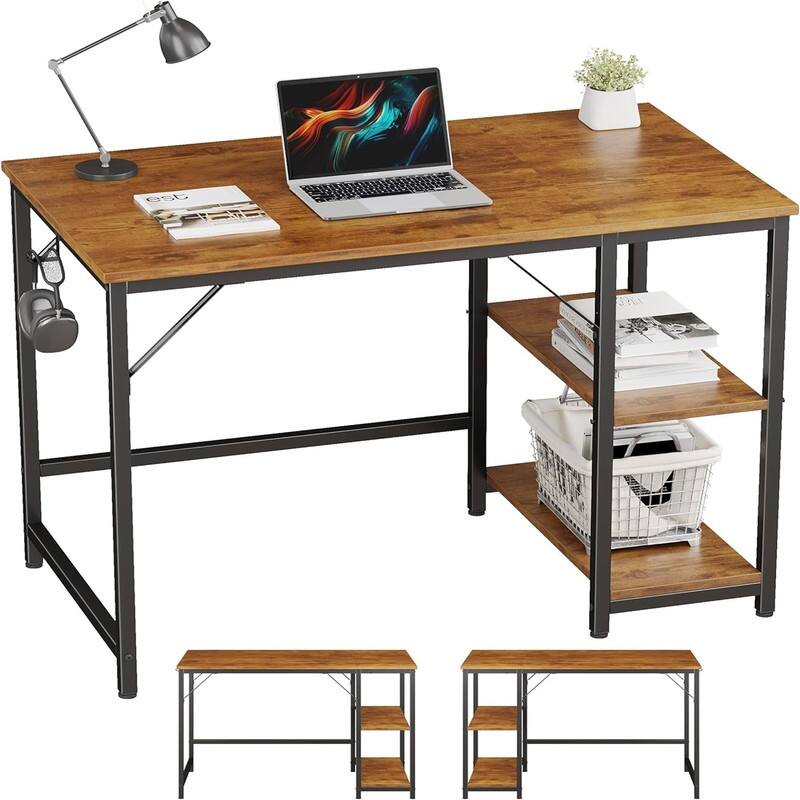 Computer Office Desk - 23.62"D x 47.24"W x 29.53"H - Vintage Oak