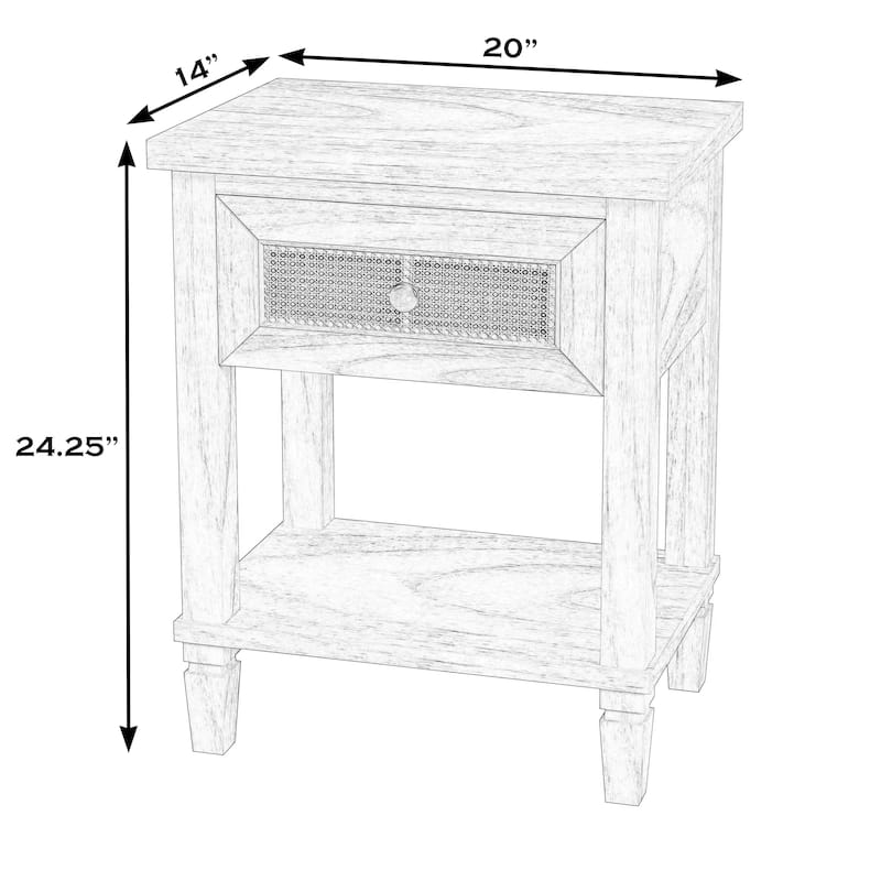 Flagstaff 1-Drawer Cane Nightstand