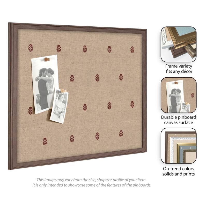 Kate and Laurel Pinboard Red Botanical Block Print