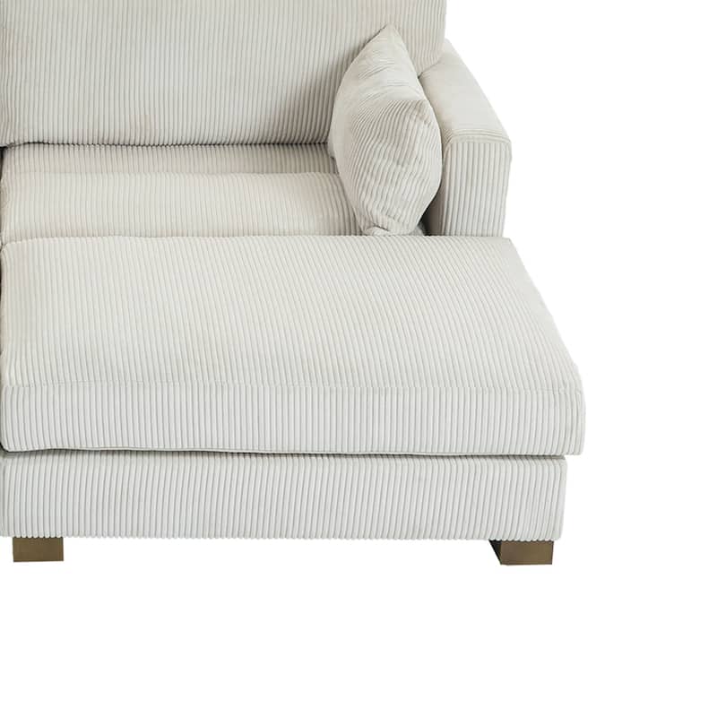 5-Piece U Shaped Couch Modular Sectional Sofa with Ottoman