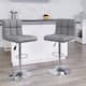 Bar Stools Adjustable Armless Swivel PU Leather Barstools Set of 2