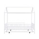 preview thumbnail 6 of 11, Kids and Baby House-Shaped Metal Full Size House Bed with Fence and Twin Trundle