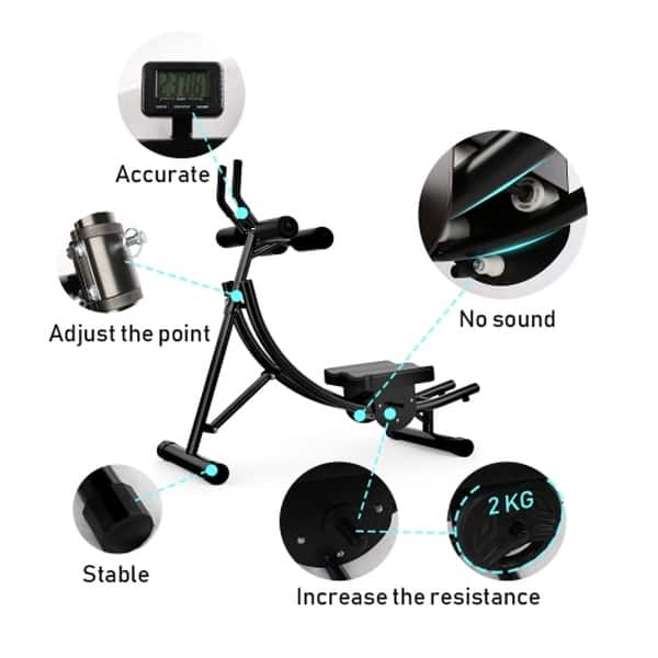 Abs Fitness Crunch Roller Ab Exercise Equipment Home Gym Workout