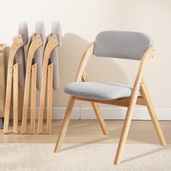 HOMYKA Padded Folding Chair Portable Wooden Dining Chairs