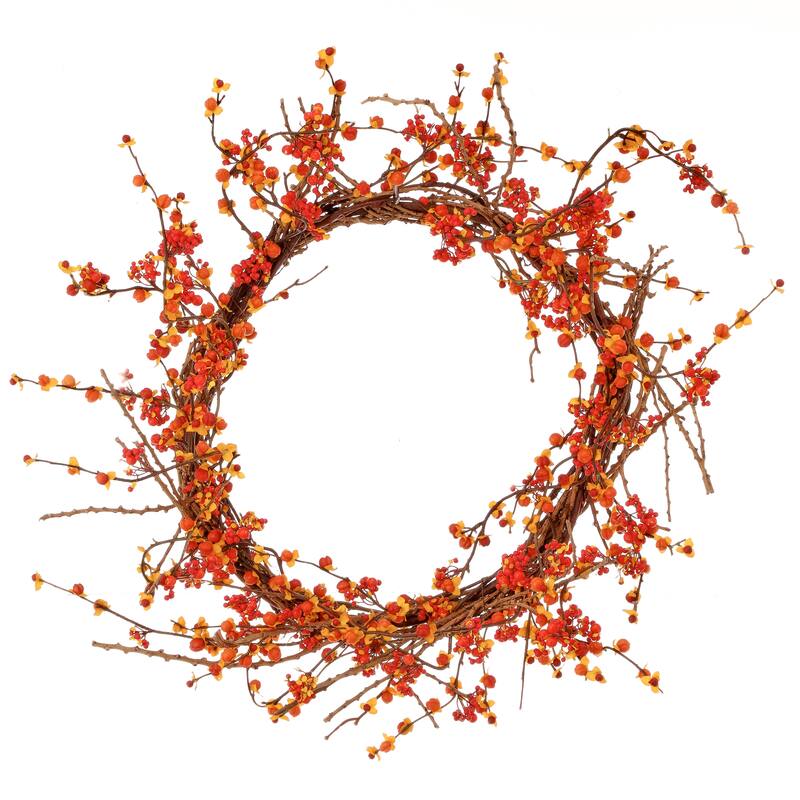30" Wild Bittersweet Wreath - Orange - 30