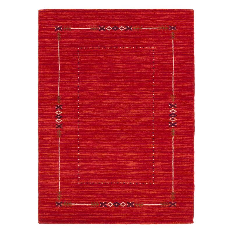 ECARPETGALLERY Hand Loomed Kashkuli Gabbeh Red Wool Rug - 4'0 x 5'7