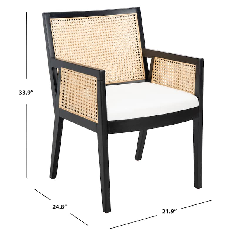 SAFAVIEH Couture Lupita Rattan Dining Chair - 21.9" W x 24.8" L x 33.9" H - 22Wx25Dx34H