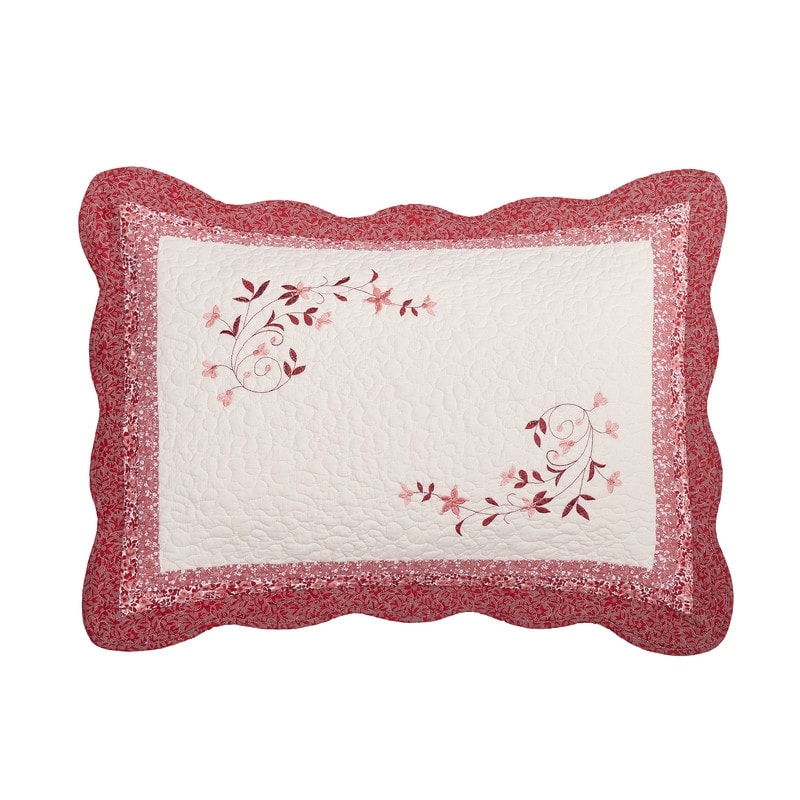 Caroline Pieced Floral Embroidered Pillow Sham