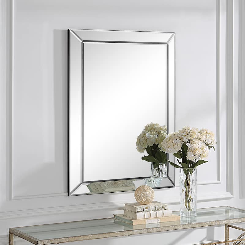 Copper Grove Beveled Mirror-framed Rectangular Wall Mirror