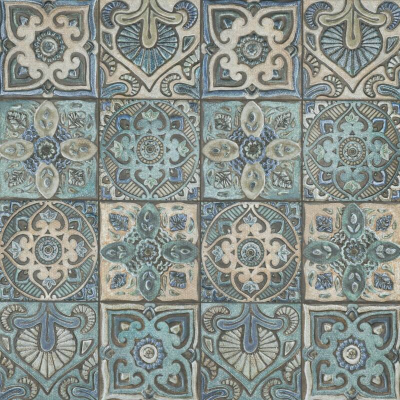 Merola Tile Mandala Decor Mix 7-7/8" x 7-7/8" Ceramic Wall Tile