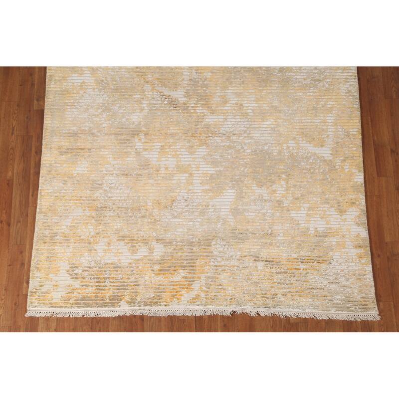 Striped Abstract Oriental Area Rug Hand-Knotted Wool Carpet - 5'6" x 7'9"