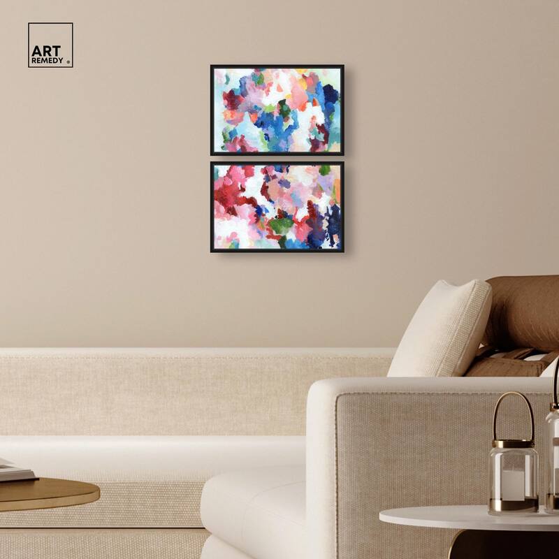 Bold Color Swirlz Canvas Set of 2 by Art Remedy