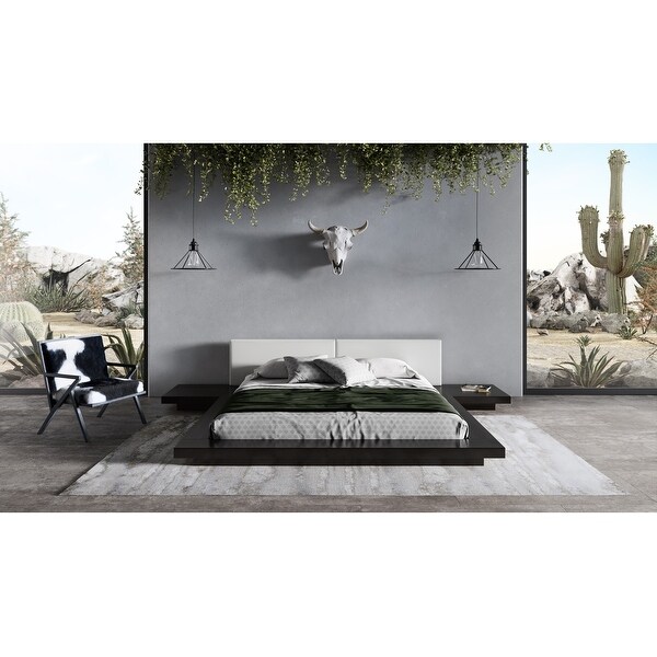 Modrest Tokyo Contemporary Black and White Platform Bed - On Sale