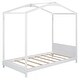 preview thumbnail 6 of 16, Whimsical House-Shaped Twin Bed with Storage, Platform Bed with Built-in Headboard and Bookrack