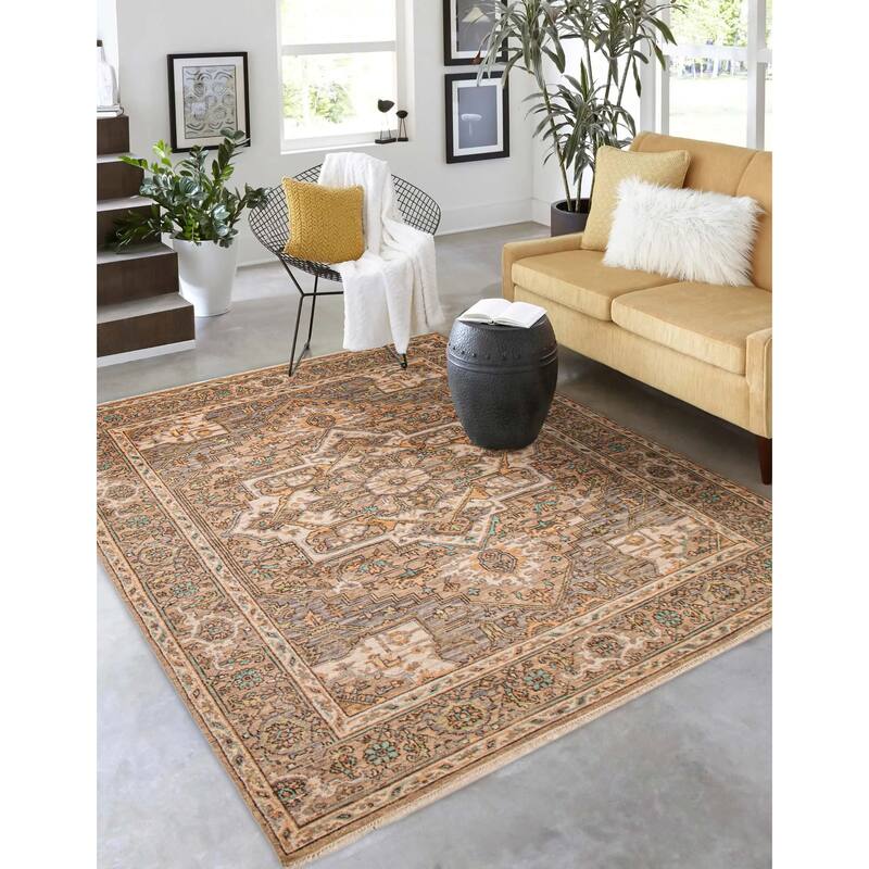 ECARPETGALLERY Hand-knotted Modern Oushak Tan Wool Rug - 8'3 x 10'2