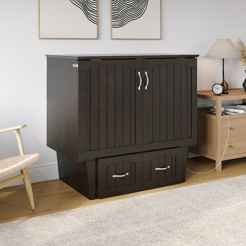Sydney Twin Murphy Bed Chest with 6 inch Mattress