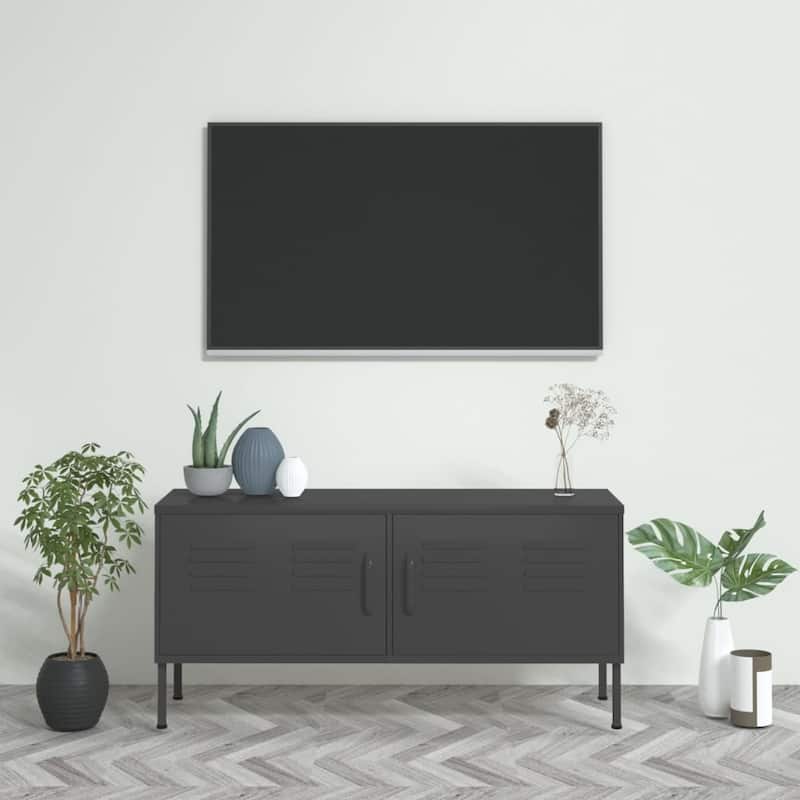 vidaXL TV Stand TV Unit Sideboard Home TV Console Media Unit Cupboard Steel - 41.3"x13.8"x19.7"