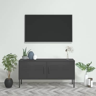 vidaXL TV Stand TV Unit Sideboard Home TV Console Media Unit Cupboard Steel - 41.3"x13.8"x19.7"