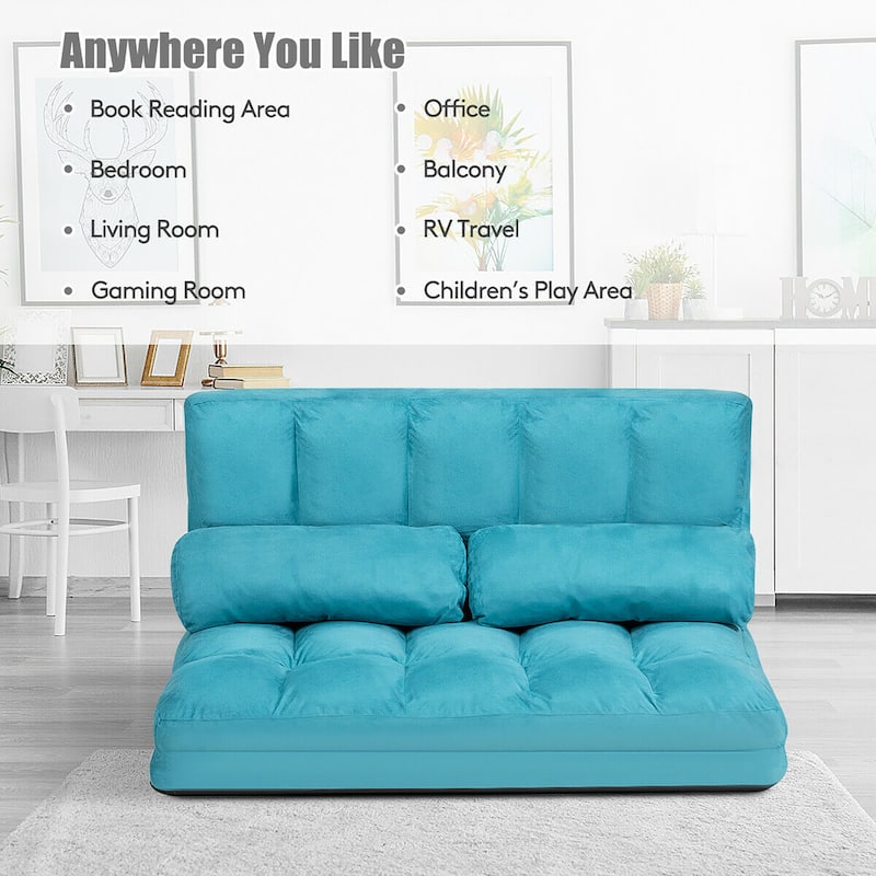 Costway Foldable Floor Sofa Bed 6-Position Adjustable Lounge Couch