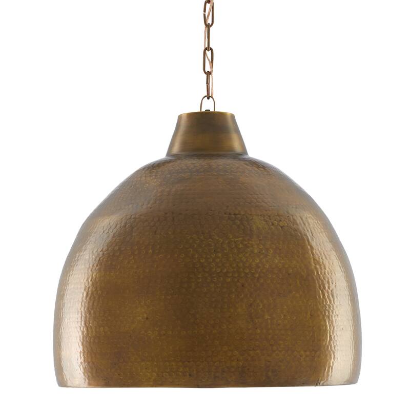 Currey & Company Earthshine Large Brass Pendant - 21.5"h x 22"dia