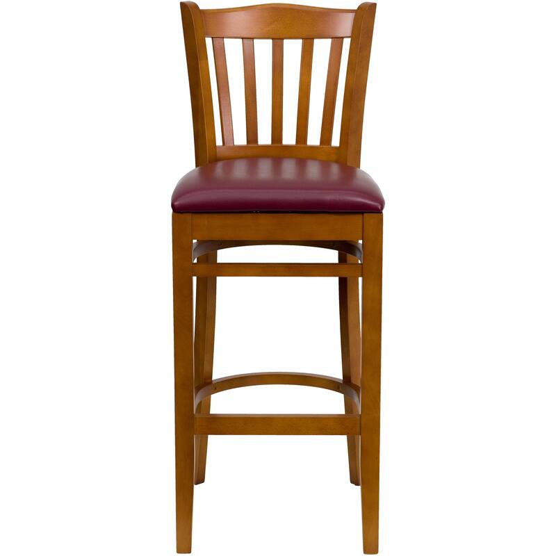 2Pk Vertical Slat Back Wood Restaurant Barstool - Hospitality Seating