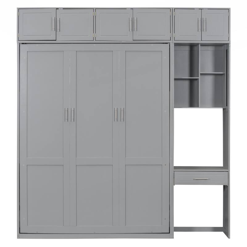 Versatile Queen Size Murphy Bed with Integrated Storage and Desk for Space Optimization