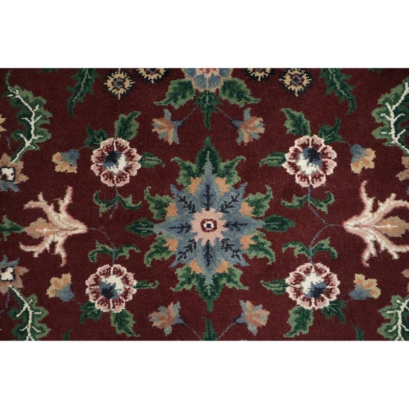 Hand Knotted Oriental 100% Wool Carpet Traditional All-Over Red Agra Area Rug - 5' 11'' X 3' 11''