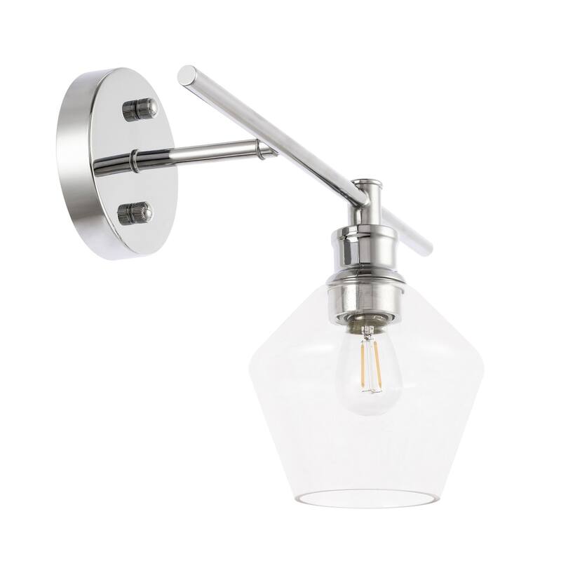 Gerald 1-Light Glass Right Wall sconce - 14.7/10.2 - 14.7/10.2