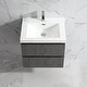 preview thumbnail 20 of 21, Floating Bathroom Vanity 24"-48" – Cement Gray Finish, White Integrated Sink