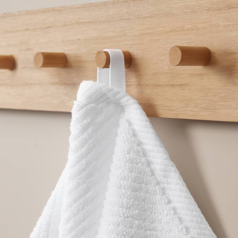 Madison Park Diagonal Ribbed Cotton Quick Dry Towel Set