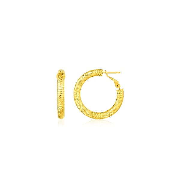 Details about / 14k 14kt Yellow Gold Polished /& Textured Small 3 Hoop Earrings 21.34 mm