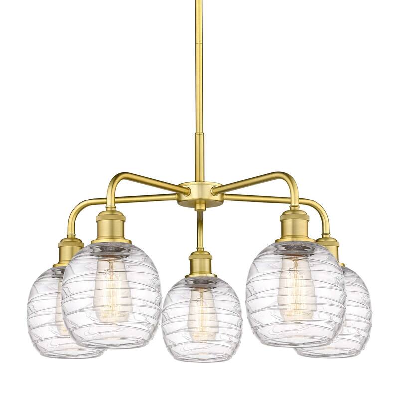 Innovations Lighting 516-5CR-15-24 Belfast Chandelier Belfast 5 Light - Satin Gold / Deco Swirl
