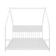 preview thumbnail 29 of 46, House Bed with Roof and Colorful Lights, House-shaped Frame Floor Bed with House Roof Frame, Metal Bed Frame with Slats and Legs