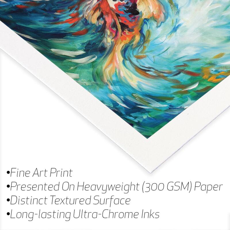 Dancing Colors Koi Fine Art Paper Print by Marcia Baldwin - Multi - 24x24