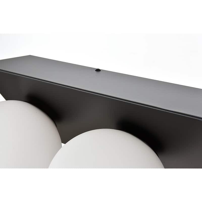 Jinzo 1 Light Black and Frosted White Bath Sconce