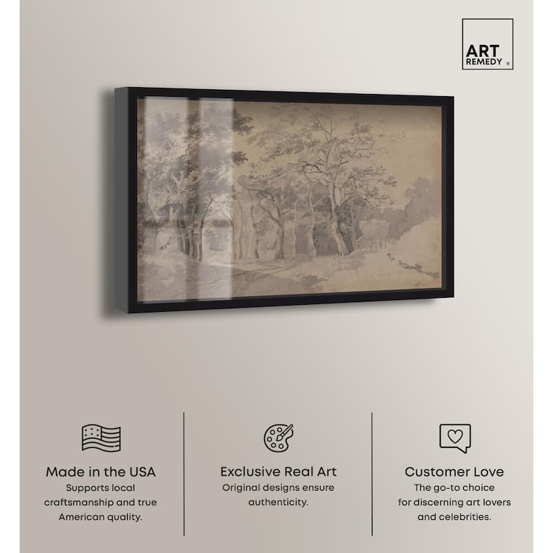 Grove with Road and Haycart Shadowbox by Art Remedy