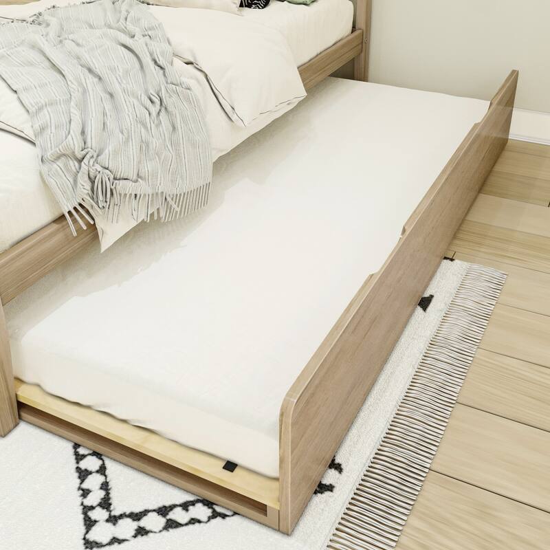 Max and Lily Twin-Size Bed with Slatted Headboard and Trundle