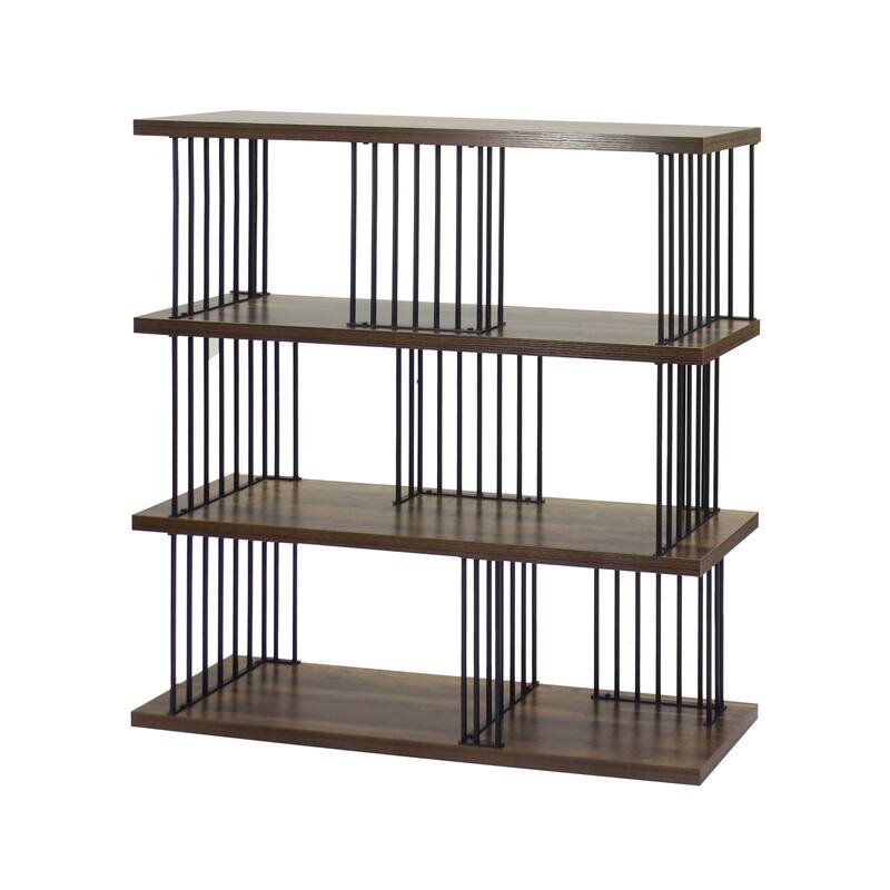 DAVEE Modern & Contemporary Antique Wood 3-tier Bookcase - 43.70*47.24*11.81 incehs