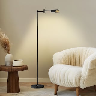 Brightech Leaf 53 in. Industrial 3-Way Dimming LED Floor Lamp with Brass Metal Empire Shade