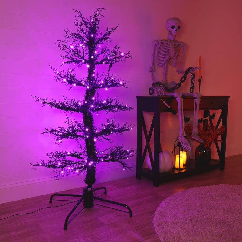 Haunted Hill Farm 5-ft. Dancing Halloween Tree with Purple LED Lights and Sound