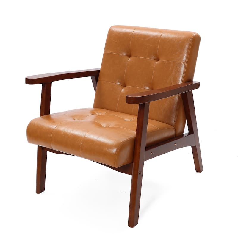 Accent Chair Living Room Upholstered Brown Armchair