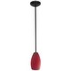 preview thumbnail 4 of 3, Access Lighting Champagne - Glass Pendant - 1-Light Pendant - Rod - Oil Rubbed Bronze Finish - Red Glass Shade - Replaceable LED