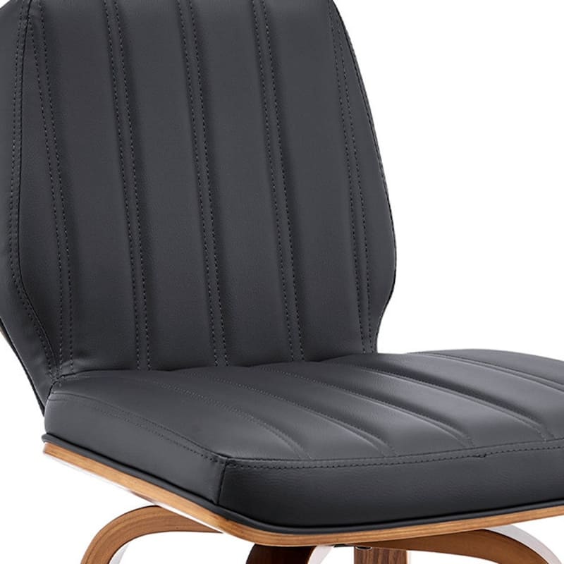 Faux Leather Swivel Bar Chair with Iron Frame and Round Seat