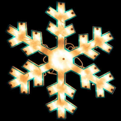 16.75" Lighted Snowflake Christmas Window Silhouette Decoration