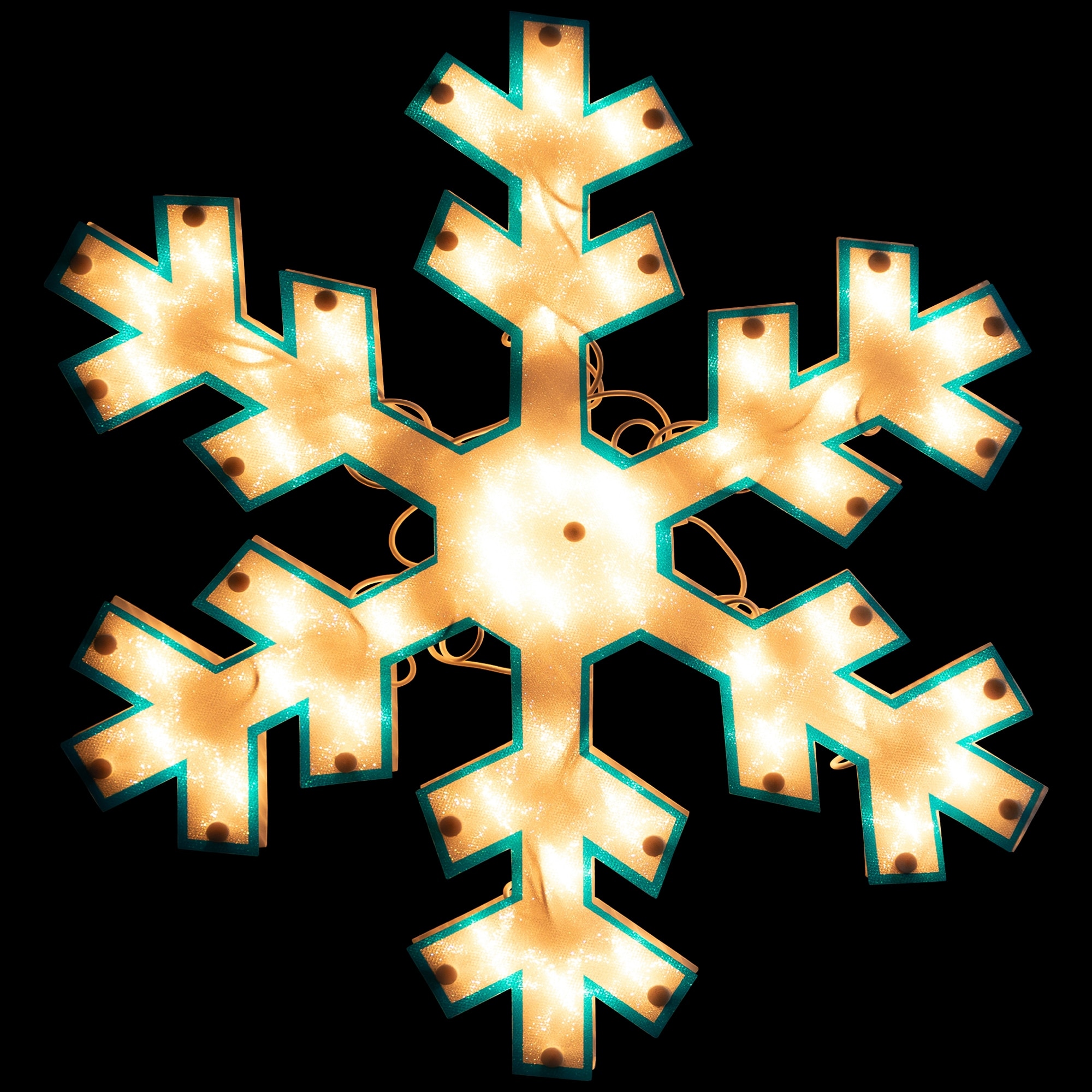 16.75" Lighted Snowflake Christmas Window Silhouette Decoration